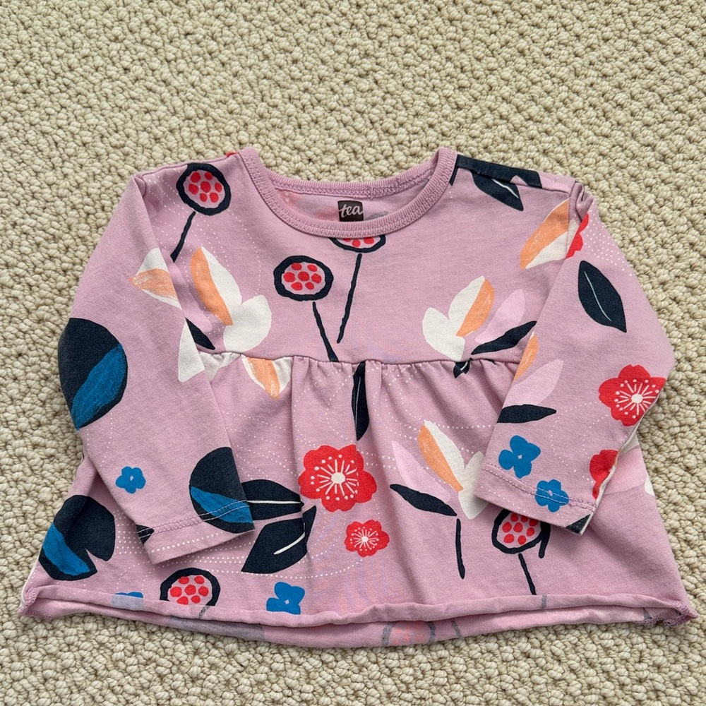 Tea Collection Lavender Floral Long Sleeve Tee